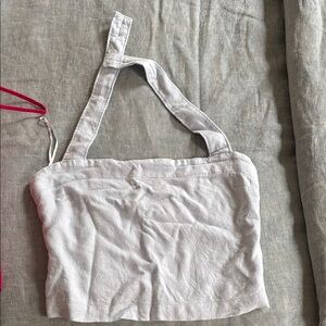 Elegant White Linen Women's Bag